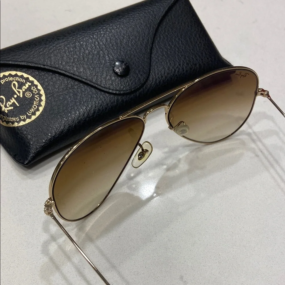 Ray-Ban Brown Aviator Sunglasses - Picture 4 of 5